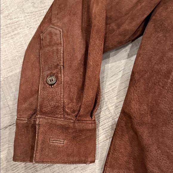 Vintage GUESS Men's Dark Brown Suede Shirt Jacket - Picture 7 of 16
